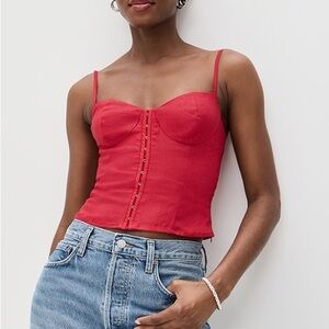 Red Women's Christen linen top 6